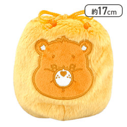 【イエロー】ケアベア もこもこ巾着
