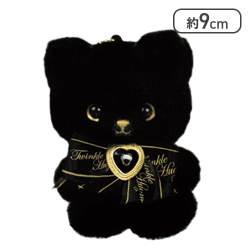 【ネコ(ブラック)】真っ白と真っ黒なお友達マスコットBC