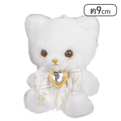 【ネコ(ホワイト)】真っ白と真っ黒なお友達マスコットBC