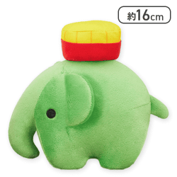 【グリーン】ドムドムハンバーガー ハンバーガーとポテトが乗ったどむぞうくんぬいぐるみ