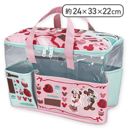 【ピンク&グリーン】ミッキー&ミニー ルビー&ミントショコラ 大きなポッケ付きバスケット