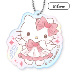 【ハローキティ】サンリオキャラクターズ ふんわりリボンエンジェルミニアクリルキーホルダー