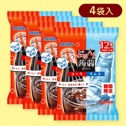 【4袋入】ぷるんと蒟蒻ゼリーパウチ コーラ+ラムネ※賞味期限:2026/01/31
