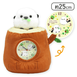【ブラウン】ふくふくシマエナガちょこんとぬいぐるみ時計3