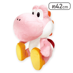 【ピンク】スーパーマリオ 特大サイズぬいぐるみ おすわりヨッシー