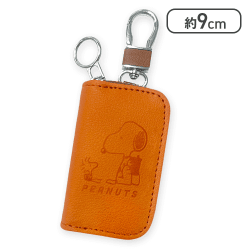 【オレンジ×ライトブラウン】スヌーピー カラビナ付ミニケース12