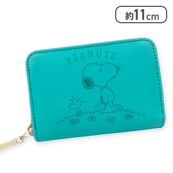 【ターコイズブルー】スヌーピー コンパクトファスナーウォレット6