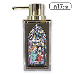 【グーフィー&マックス&ロクサーヌ】ミッキー&フレンズ ステンドグラスホラーナイト ステンドグラス風ソープディスペンサー
