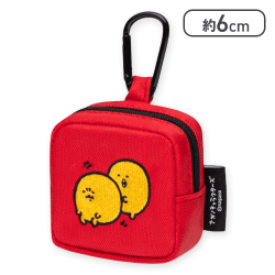 【もぐらコロッケ】ナガノキャラクターズ カラビナ付き刺繍スクエアポーチ