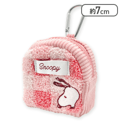 【ピンク】スヌーピー もこもこ刺繡ポーチ