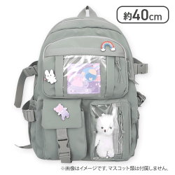 【カーキ】クリアポケットマルチバックパック