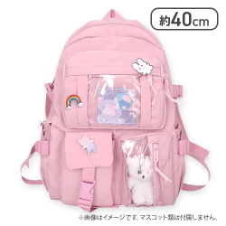 【ピンク】クリアポケットマルチバックパック