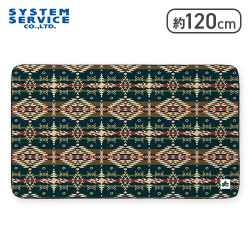 【グリーン】LOGOS ワッペン風タグ付きもこもこブランケット