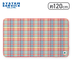 【チェック】LOGOS ワッペン風タグ付きもこもこブランケット