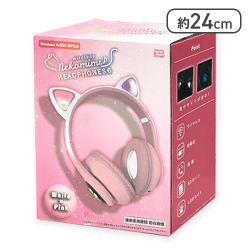 【ホワイト×ピンク】ワイヤレス猫耳ヘッドフォン6