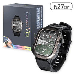 【ガンメタブラック】2.0インチ タッチスクリーン スマートウォッチ Vita