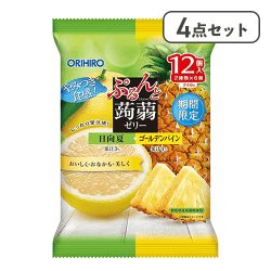 【4点セット】ぷるんと蒟蒻ゼリーパウチ 日向夏+ゴールデンパイン※賞味期限:2027/01/31