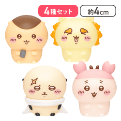 【くりまんじゅう&シーサー&ラッコ&古本屋】ちいかわぷかぷかソフビミニフィギュア