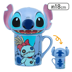 【口開け】ディズニー スティッチ ふた付きマグカップ