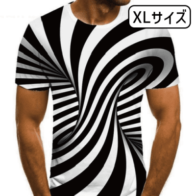 【A柄(XL)】トリックTシャツ　二度見する穴