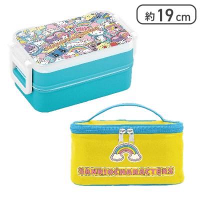 【サンリオキャラクターズ】サンリオキャラクターズ ポップステッカー保冷バッグ付きランチボックス